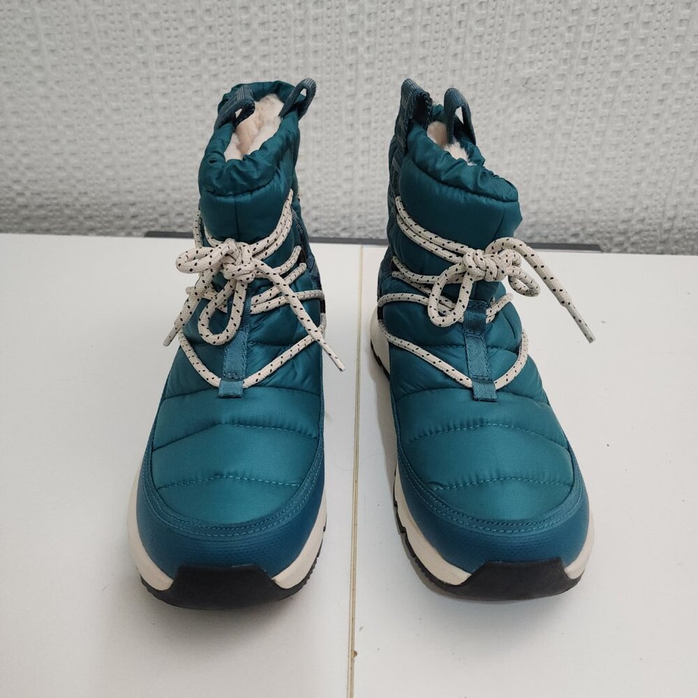 The North Face Women's ThermoBall Lace Up Waterproof Boots Teal Blue Size 9 - Picture 3 of 13